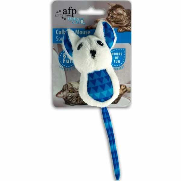 modern cat culbuto mouse katzenspielzeug blau