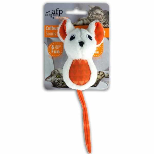modern cat culbuto mouse katzenspielzeug orange