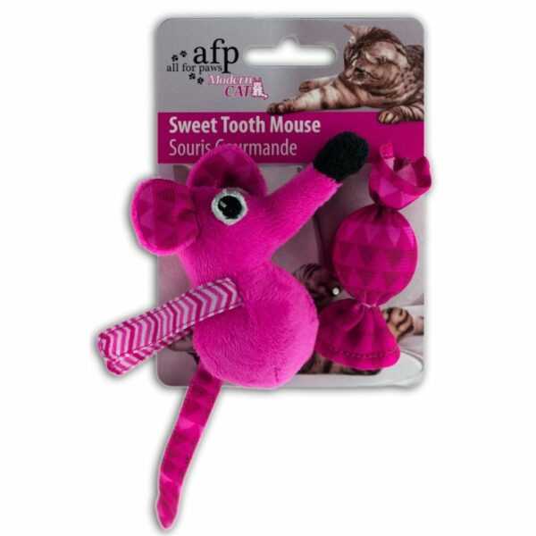 modern cat sweet tooth mouse katzenspielzeug rosa