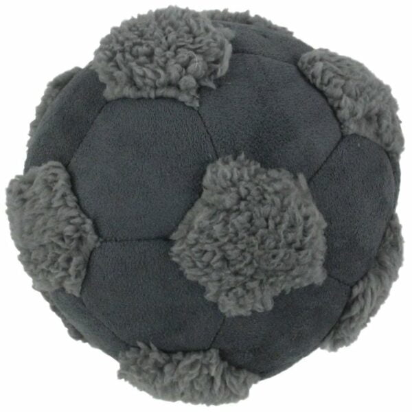 soccerball mit lammfell hundespielzeug grau ca 15 cm