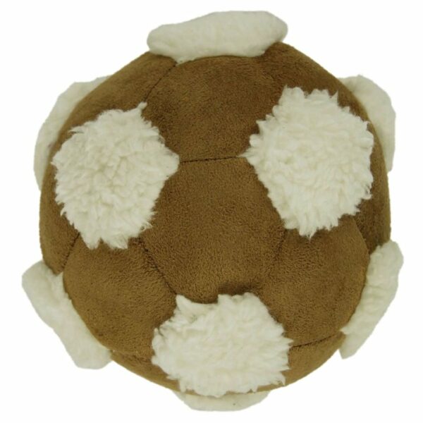 soccerball mit lammfell hundespielzeug hellbraun ca 15 cm