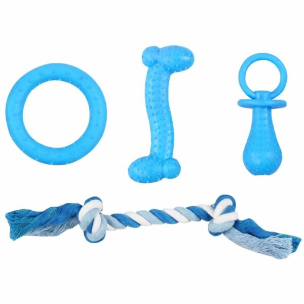welpen starter spielzeugset geschenk set spielzeugmix puppy toy set blau