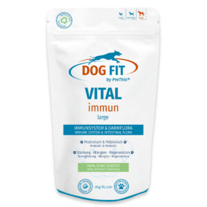 DOG FIT by PreThis® VITAL immun » Immunsystem & Allergie Präparat für Hunde » Pro- & präbiotisch » large ab 25kg » 60 Kapseln