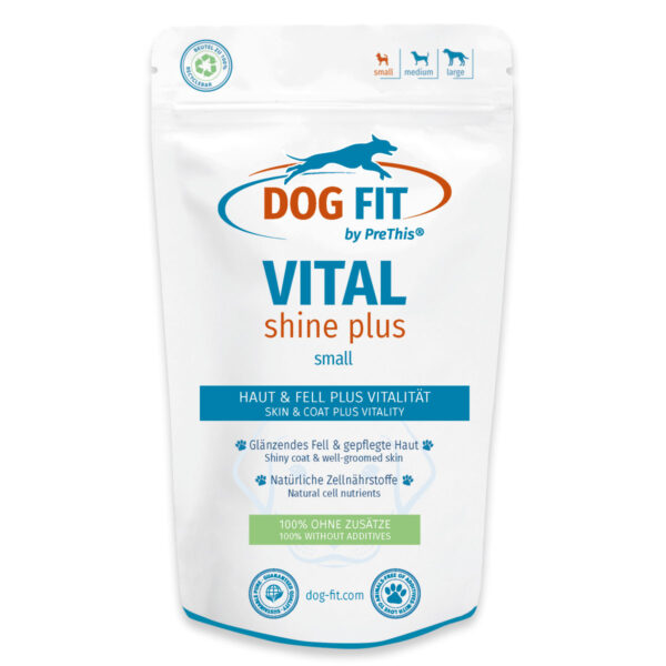 DOG FIT by PreThis® VITAL shine plus » Augen, Herz, Gehirn, Haut & Fell & bei Juckreiz & Entzündungen » small bis 10 kg » 60 Kapseln