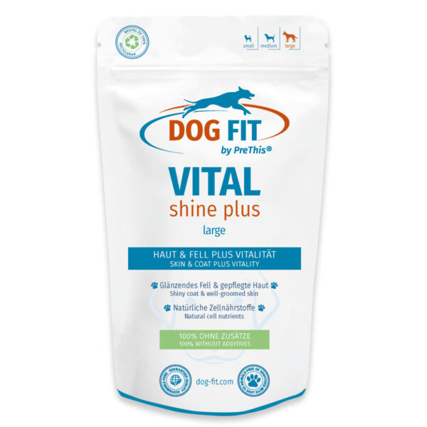 DOG FIT by PreThis® VITAL shine plus » Zellgesundheit Hunde » Augen, Herz, Gehirn, Fell & Haut » large ab 25 kg » 60 Kapseln