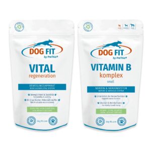 Wirbelsäule, Nerven & Bänder Kombiset Hunde | Bandscheiben, Sehnen | VITAL regeneration & VITAMIN B | DOG FIT by PreThis ohne Zusätze | 120 Kapseln