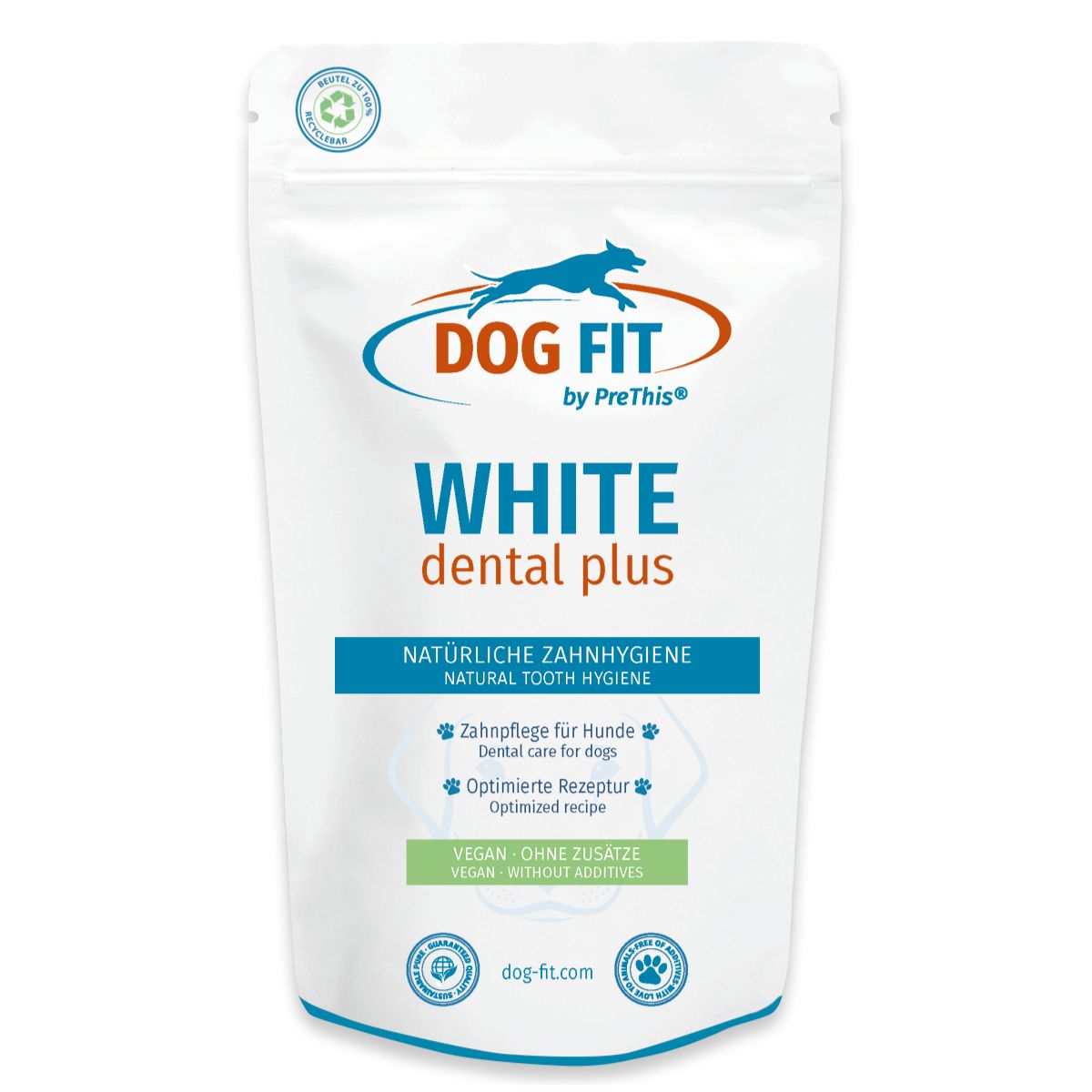 WHITE dental plus Zahnpflege für Hunde | Zahnpulver bei Neigung zu Zahnstein & Plaque | Vegan, ohne Zusätze | DOG FIT by PreThis | 80g 1 WHITE dental plus Zahnpflege für Hunde | Zahnpulver bei Neigung zu Zahnstein & Plaque | Vegan, ohne Zusätze | DOG FIT by PreThis | 80g