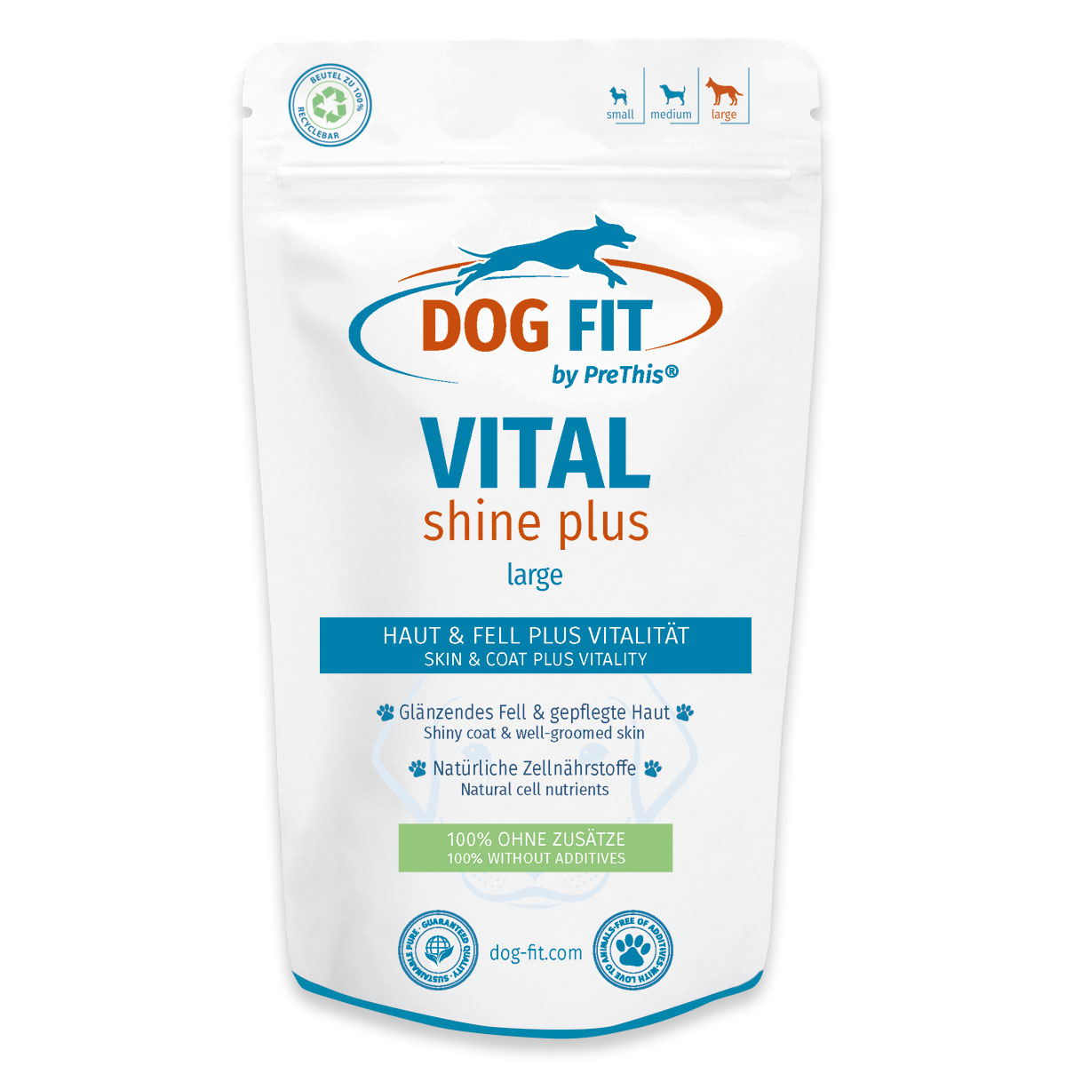 Glänzendes Fell & gepflegte Haut Vital-Ergänzung für Hunde | Plus Augen, Herz, Organe | ab 25 kg | DOG FIT by PreThis VITAL shine plus | 60 Kapseln 1 Glänzendes Fell & gepflegte Haut Vital-Ergänzung für Hunde | Plus Augen, Herz, Organe | ab 25 kg | DOG FIT by PreThis VITAL shine plus | 60 Kapseln