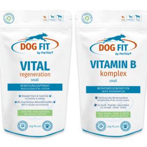 Wirbelsäule, Nerven & Bänder Kombiset Hunde | Bandscheiben, Sehnen | VITAL regeneration & VITAMIN B | DOG FIT by PreThis ohne Zusätze | 120 Kapseln