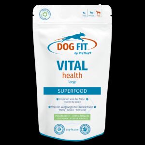 Futtertopping mit Vitalpilzen für große Hunde ab 25kg | VITAL health mit Reishi & Cordyceps | DOG FIT by PreThis | 120g