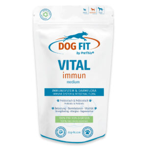 Darmaufbau mit Colostrum für mittelgroße Hunde 10-25kg | VITAL immun mit Hagebutte | DOG FIT by PreThis | 60 Kapseln
