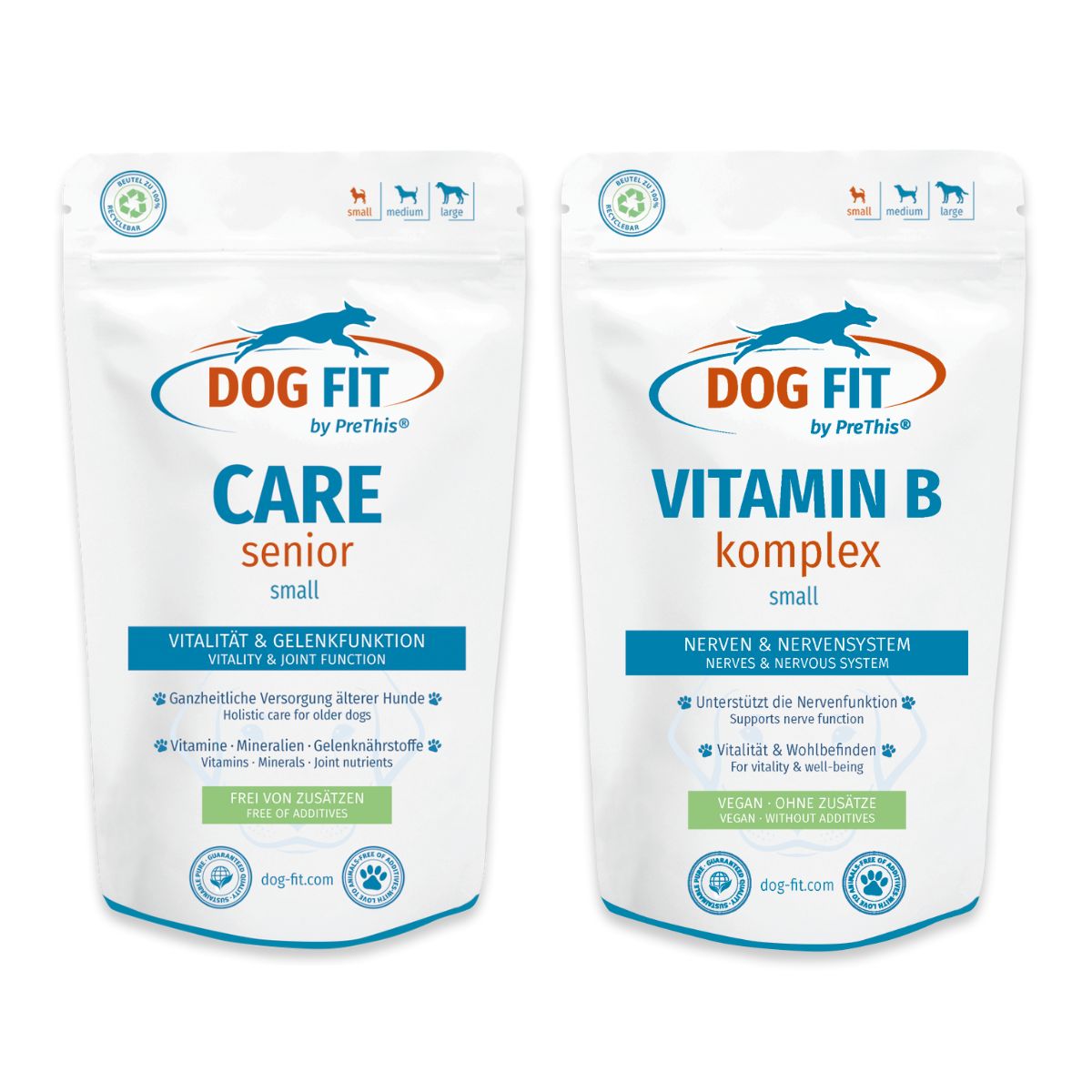 Aufbau-Set für alte Hunde | CARE senior & VITAMIN B | Gelenke, Nerven & Vitalität | Hyaluron & B12 | DOG FIT by PreThis small bis 10kg | 120 Kapseln 1 Aufbau-Set für alte Hunde | CARE senior & VITAMIN B | Gelenke, Nerven & Vitalität | Hyaluron & B12 | DOG FIT by PreThis small bis 10kg | 120 Kapseln