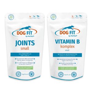 Gelenke & Nerven Set für Hunde | Plus Wirbelsäule & Hüfte | DOG FIT JOINTS & VITAMIN B Komplex | Ohne Zusätze small bis 10kg | PreThis 120 Kapseln