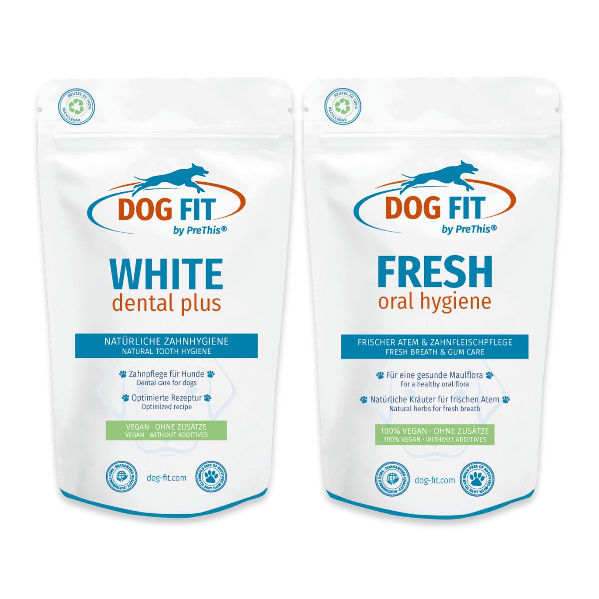 WHITE dental plus & FRESH Dentalset für Hunde | Zahnpflege & frischer Atem | Zahnstein, Mundgeruch & Zahnfleisch | DOG FIT by PreThis | 80g Topping 1 WHITE dental plus & FRESH Dentalset für Hunde | Zahnpflege & frischer Atem | Zahnstein, Mundgeruch & Zahnfleisch | DOG FIT by PreThis | 80g Topping